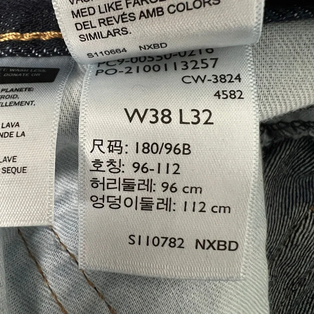 Levis 550 Relaxed Fit Jeans Mens 38x32 Dark Wash Indigo Blue Straight Leg Denim